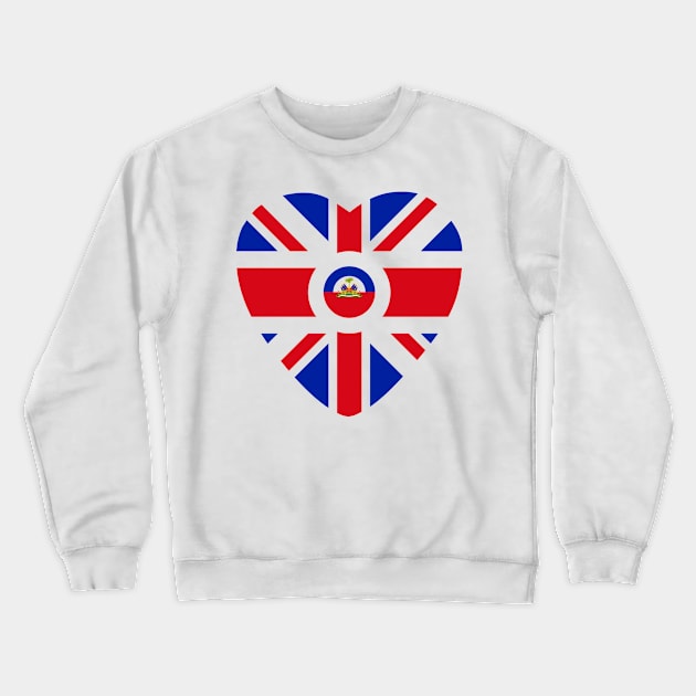 British Haitian Multinational Patriot Flag Series (Heart) Crewneck Sweatshirt by Village Values